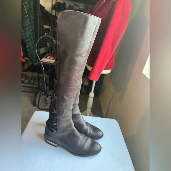 Vince Camuto Parle Leather over-the-knee boots a corset-style lace-up Size 6.5
